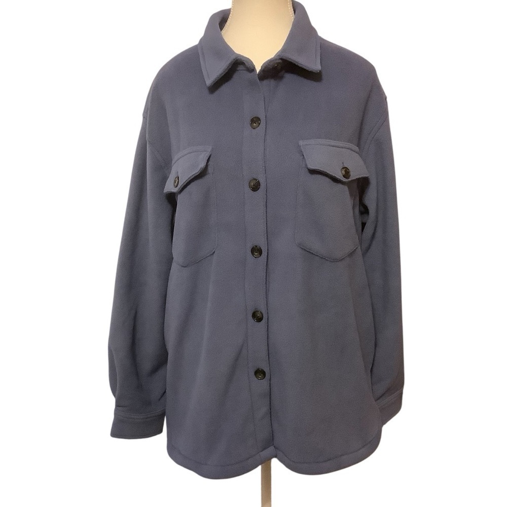 JOE FRESH BLUE LONG SLEEVE BUTTON-UP/ COLLARD/SWEATER/ JACKET/ Size L